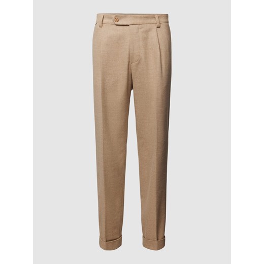 Spodnie do garnituru z zakładkami w pasie model ‘Perin’ ze sklepu Peek&Cloppenburg  w kategorii Spodnie męskie - zdjęcie 167950447