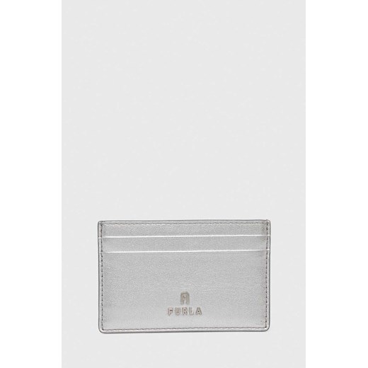 Furla etui na karty skórzane kolor srebrny ze sklepu ANSWEAR.com w kategorii Portfele damskie - zdjęcie 167953839