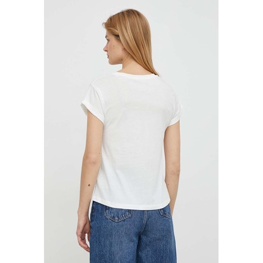 Bluzka damska Pepe Jeans z krótkim rękawem z okrągłym dekoltem w nadruki 
