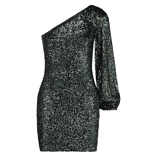 Sukienka Steve Madden dopasowana czarna z okrągłym dekoltem z długimi rękawami w cekiny 