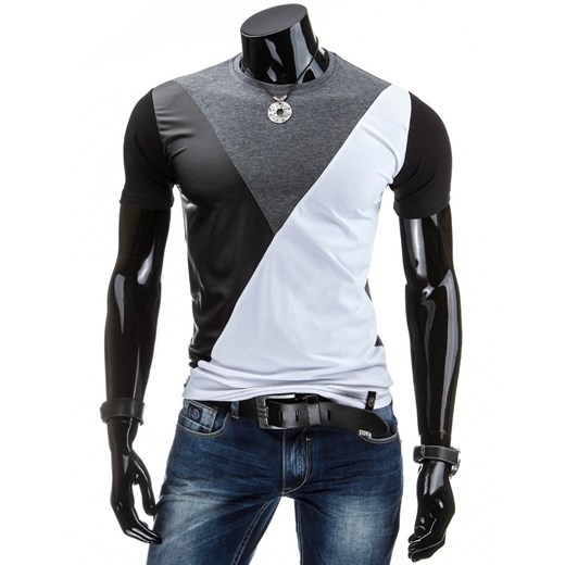Koszulka męska z krótkim rękawem (rx1038) - Szary dstreet bialy bawełna
