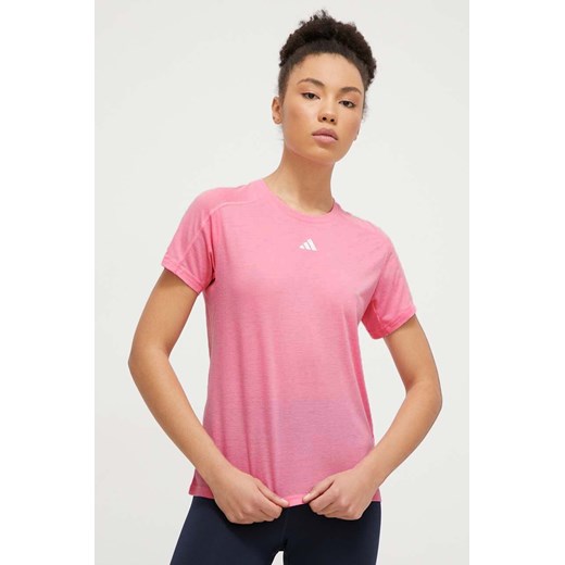 adidas Performance t-shirt treningowy Training Essentials kolor różowy IS3957 ze sklepu ANSWEAR.com w kategorii Bluzki damskie - zdjęcie 167962336
