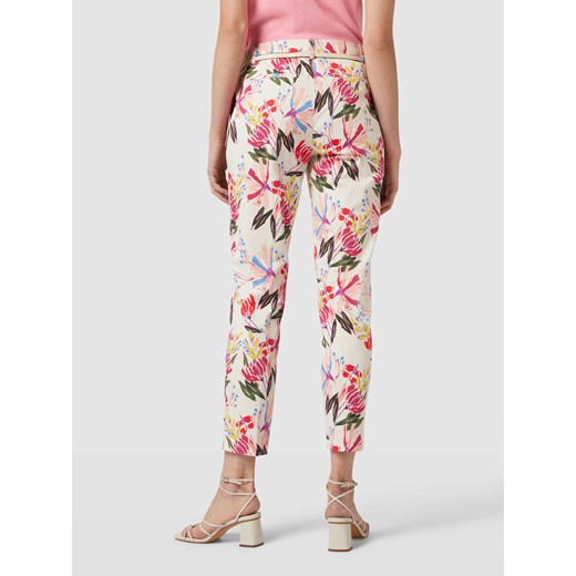 Spodnie materiałowe o kroju slim fit z kwiatowym wzorem Christian Berg Woman 46 Peek&Cloppenburg 
