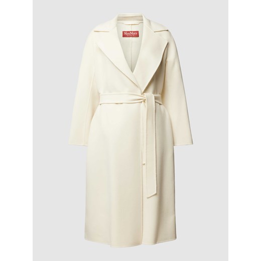 Płaszcz wełniany z mieszanki żywej wełny z wiązanym paskiem model ‘CLES’ ze sklepu Peek&Cloppenburg  w kategorii Płaszcze damskie - zdjęcie 167963305