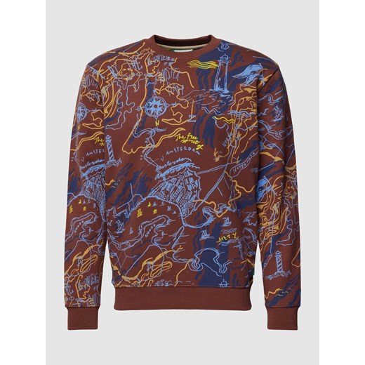 Bluza ze wzorem na całej powierzchni w kolorze jasnobrązowym ze sklepu Peek&Cloppenburg  w kategorii Bluzy męskie - zdjęcie 167963365
