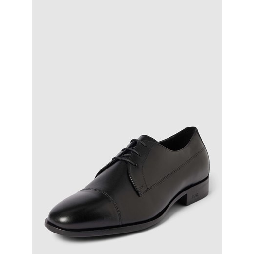 Buty sznurowane ze skóry z wytłoczonym logo model ‘Colby’ ze sklepu Peek&Cloppenburg  w kategorii Buty eleganckie męskie - zdjęcie 167963487