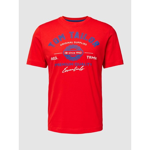 T-shirt z nadrukiem z logo i okrągłym dekoltem ze sklepu Peek&Cloppenburg  w kategorii T-shirty męskie - zdjęcie 167963505