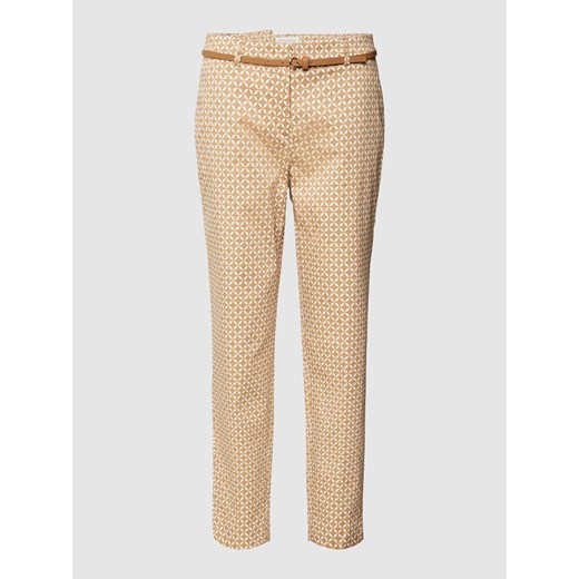 Spodnie materiałowe o kroju regular fit ze wzorem na całej powierzchni ze sklepu Peek&Cloppenburg  w kategorii Spodnie damskie - zdjęcie 167963717