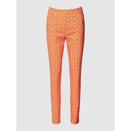 Spodnie materiałowe o kroju slim fit z wzorem na całej powierzchni ze sklepu Peek&Cloppenburg  w kategorii Spodnie damskie - zdjęcie 167964029