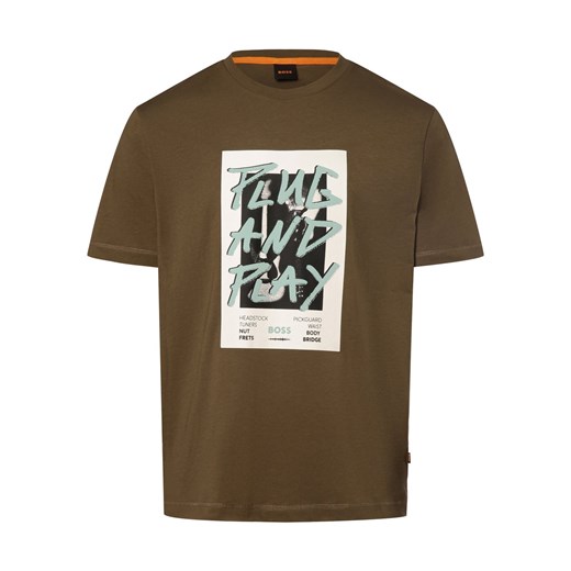 BOSS Orange Koszulka męska - TeePantera Mężczyźni Bawełna trzcinowy nadruk ze sklepu vangraaf w kategorii T-shirty męskie - zdjęcie 167967118