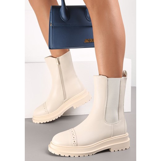 Beżowe Botki Palena Renee 41 renee.pl wyprzedaż