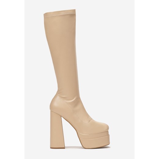 Beżowe Kozaki Poulin Renee 41 renee.pl okazyjna cena