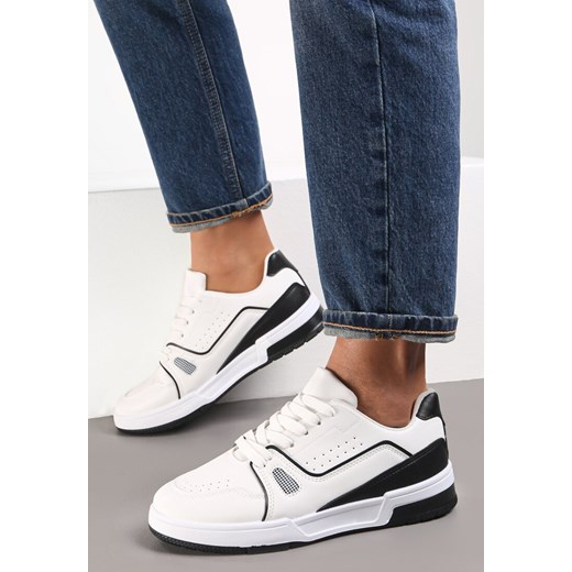 Biało-Czarne Sneakersy Sznurowane z Ekoskóry Fondil Renee 36 okazyjna cena renee.pl
