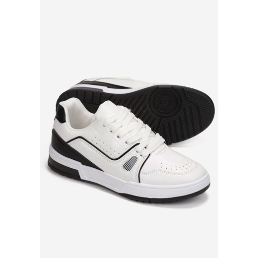 Biało-Czarne Sneakersy Sznurowane z Ekoskóry Fondil Renee 37 wyprzedaż renee.pl