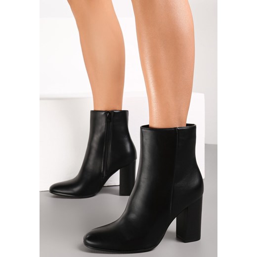 Czarne Botki na Słupku Ressi Renee 39 okazja renee.pl