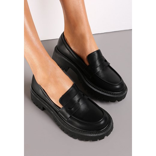 Czarne Mokasyny na Grubej Podeszwie Alinocci Renee 41 wyprzedaż renee.pl