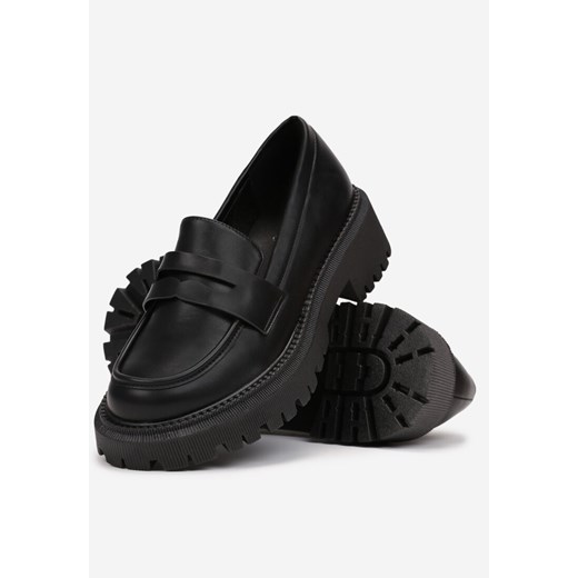Czarne Mokasyny na Grubej Podeszwie Alinocci Renee 40 okazja renee.pl