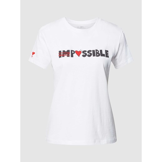 T-shirt z nadrukiem ze sloganem ze sklepu Peek&Cloppenburg  w kategorii Bluzki damskie - zdjęcie 168081237
