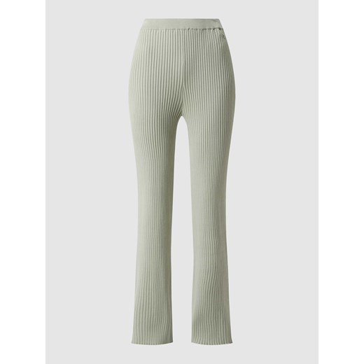 Spodnie z dzianiny o prążkowanej fakturze model ‘Colette’ ze sklepu Peek&Cloppenburg  w kategorii Spodnie damskie - zdjęcie 168085515