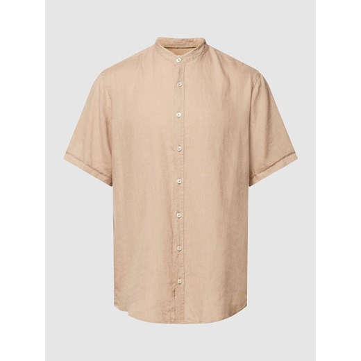 Koszula lniana o kroju regular fit ze stójką ze sklepu Peek&Cloppenburg  w kategorii Koszule męskie - zdjęcie 168086479