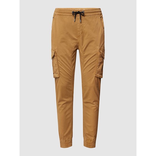 Spodnie cargo z detalami z logo model ‘Twill’ ze sklepu Peek&Cloppenburg  w kategorii Spodnie męskie - zdjęcie 168087826