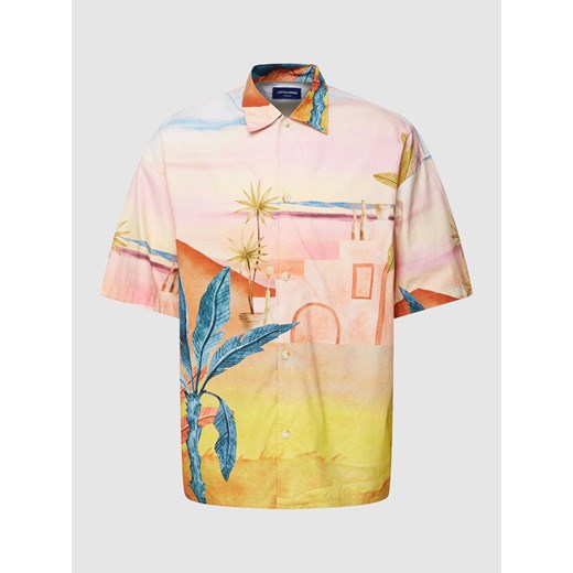 Koszula casualowa o kroju regular fit z rękawem o dł. 1/2 model ‘LANDSCAPE’ ze sklepu Peek&Cloppenburg  w kategorii Koszule męskie - zdjęcie 168089217