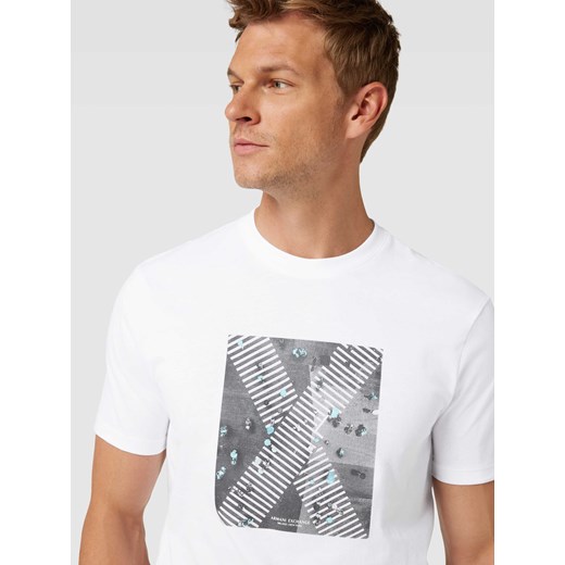 T-shirt o kroju Regular Fit z nadrukiem z logo Armani Exchange L wyprzedaż Peek&Cloppenburg 