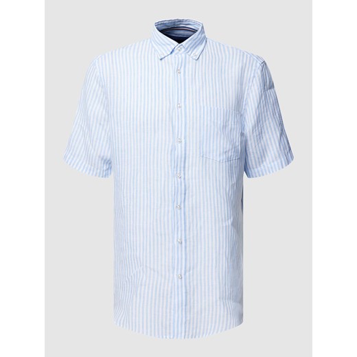 Koszula casualowa z lnu z kieszenią na piersi ze sklepu Peek&Cloppenburg  w kategorii Koszule męskie - zdjęcie 168090487
