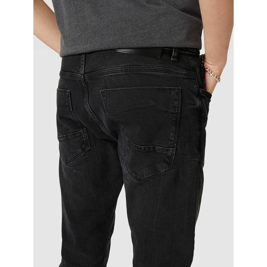 Jeansy o kroju tapered fit z przetarciami model ‘Joshua’ 34/34 promocyjna cena Peek&Cloppenburg 
