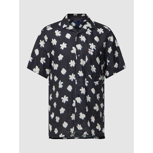 Koszula lniana z kwiatowym wzorem na całej powierzchni model ‘MONO FLOWER’ ze sklepu Peek&Cloppenburg  w kategorii Koszule męskie - zdjęcie 168096268
