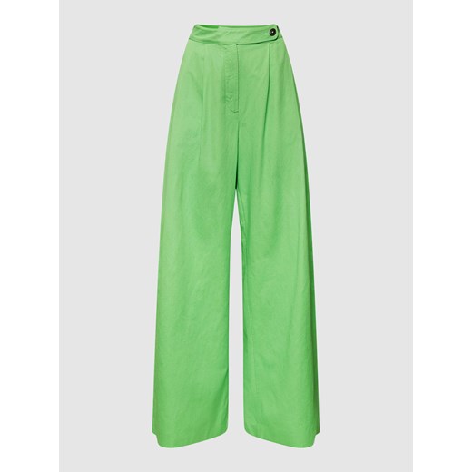 Spodnie z szeroką nogawką i dodatkiem lnu ze sklepu Peek&Cloppenburg  w kategorii Spodnie damskie - zdjęcie 168096325