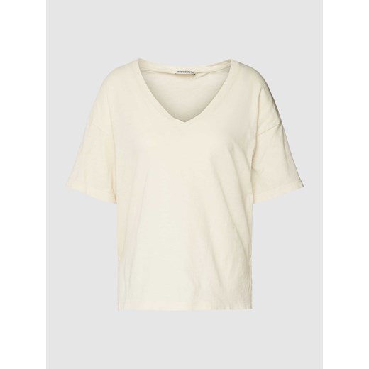 T-shirt z zaokrąglonym dekoltem w serek model ‘SVENNIE’ ze sklepu Peek&Cloppenburg  w kategorii Bluzki damskie - zdjęcie 168096847