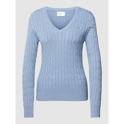 Sweter z dzianiny z wzorem warkocza ze sklepu Peek&Cloppenburg  w kategorii Swetry damskie - zdjęcie 168098087