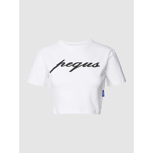 T-shirt o krótkim kroju z nadrukiem z logo ze sklepu Peek&Cloppenburg  w kategorii Bluzki damskie - zdjęcie 168098687
