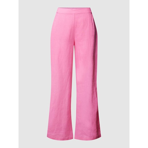 Spodnie lniane z elastycznym pasem model ‘Gerda’ ze sklepu Peek&Cloppenburg  w kategorii Spodnie damskie - zdjęcie 168099068