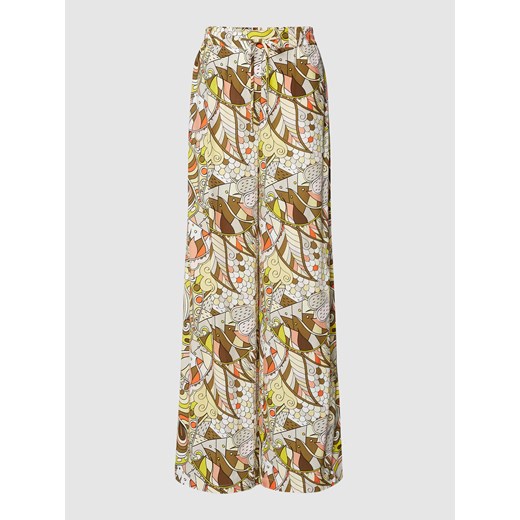 Spodnie materiałowe z czystej wiskozy ze wzorem na całej powierzchni ze sklepu Peek&Cloppenburg  w kategorii Spodnie damskie - zdjęcie 168099486