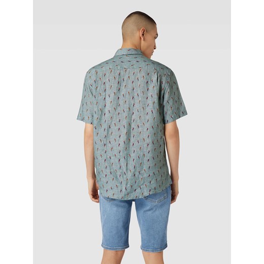 Koszula casualowa o kroju regular fit z lnu ze wzorem na całej powierzchni XL wyprzedaż Peek&Cloppenburg 