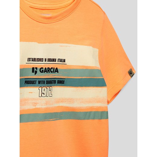 T-shirt z nadrukiem z logo Garcia 164 wyprzedaż Peek&Cloppenburg 