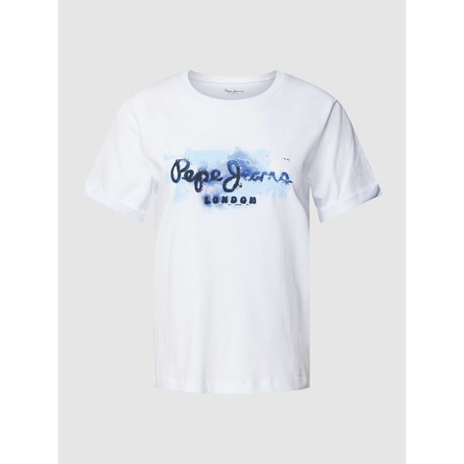 T-shirt z przeszytymi zakończeniami rękawów model ‘GOLDIE’ Pepe Jeans S okazyjna cena Peek&Cloppenburg 