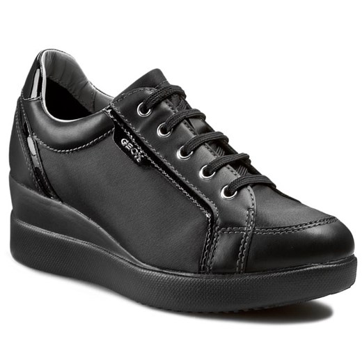 Sneakersy GEOX - D Stardust B D5230B 0AS54 C9999 Black eobuwie-pl szary na koturnie