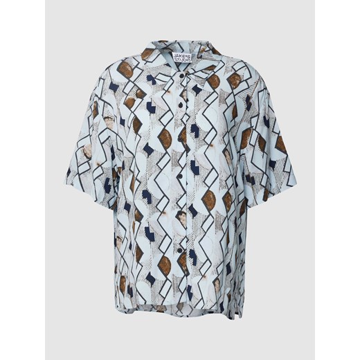 Bluzka koszulowa z wiskozy ze wzorem na całej powierzchni ze sklepu Peek&Cloppenburg  w kategorii Koszule damskie - zdjęcie 168110189