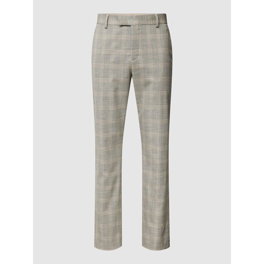 Spodnie do garnituru o kroju slim fit ze wzorem w kratę glencheck model ‘NEIL’ ze sklepu Peek&Cloppenburg  w kategorii Spodnie męskie - zdjęcie 168110225