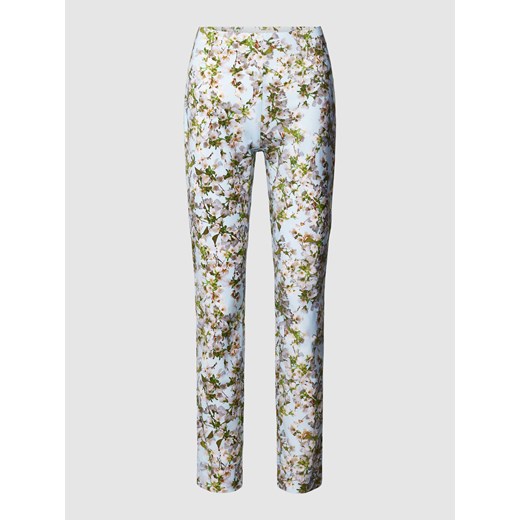 Spodnie ze streczem z kwiatowym wzorem na całej powierzchni ze sklepu Peek&Cloppenburg  w kategorii Spodnie damskie - zdjęcie 168111667