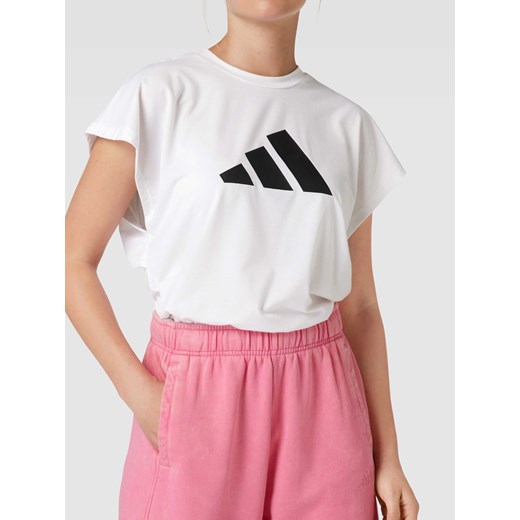 Adidas Training bluzka damska biała z okrągłym dekoltem 