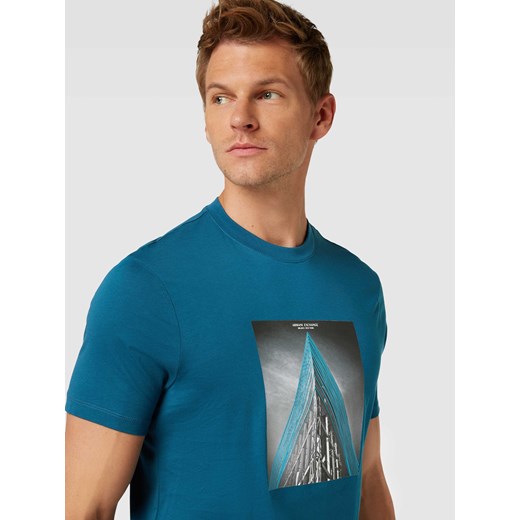 T-shirt o kroju Regular Fit z nadrukiem z logo Armani Exchange XL promocja Peek&Cloppenburg 