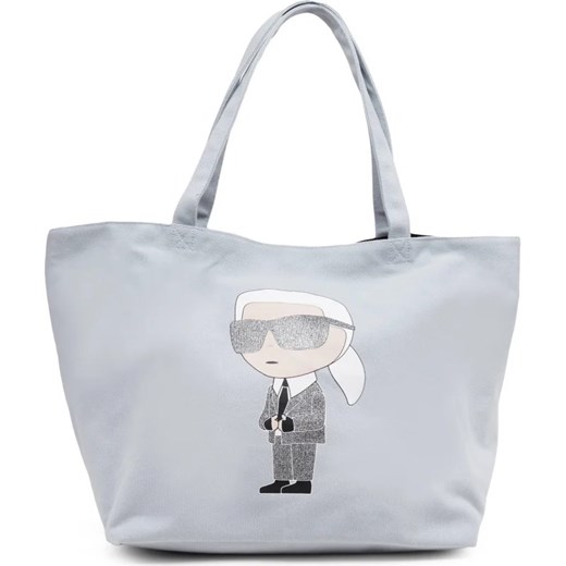 Shopper bag Karl Lagerfeld na ramię biała matowa 