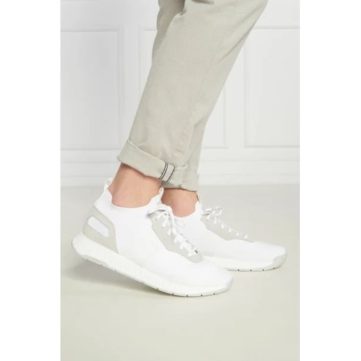 Buty sportowe męskie BOSS HUGO sznurowane białe z tkaniny 