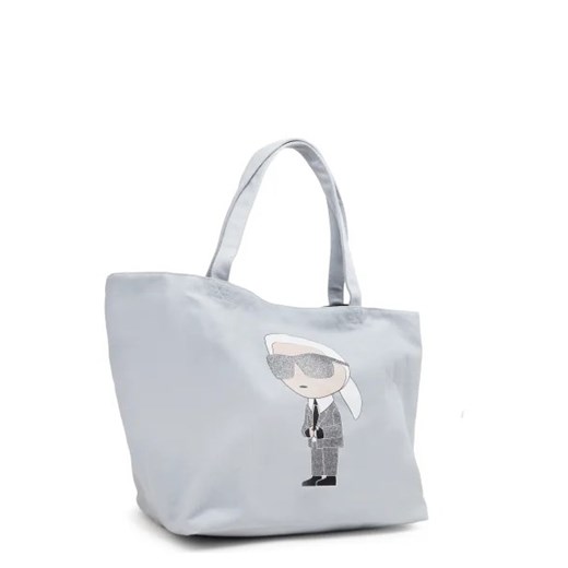 Biała shopper bag Karl Lagerfeld matowa na ramię 