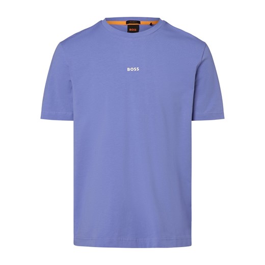 BOSS Orange T-shirt męski Mężczyźni Bawełna purpurowy jednolity ze sklepu vangraaf w kategorii T-shirty męskie - zdjęcie 168119936