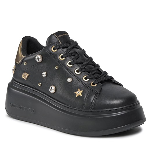 Sneakersy KARL LAGERFELD KL63579G Black Lthr w/Gold 00G Karl Lagerfeld 37 eobuwie.pl